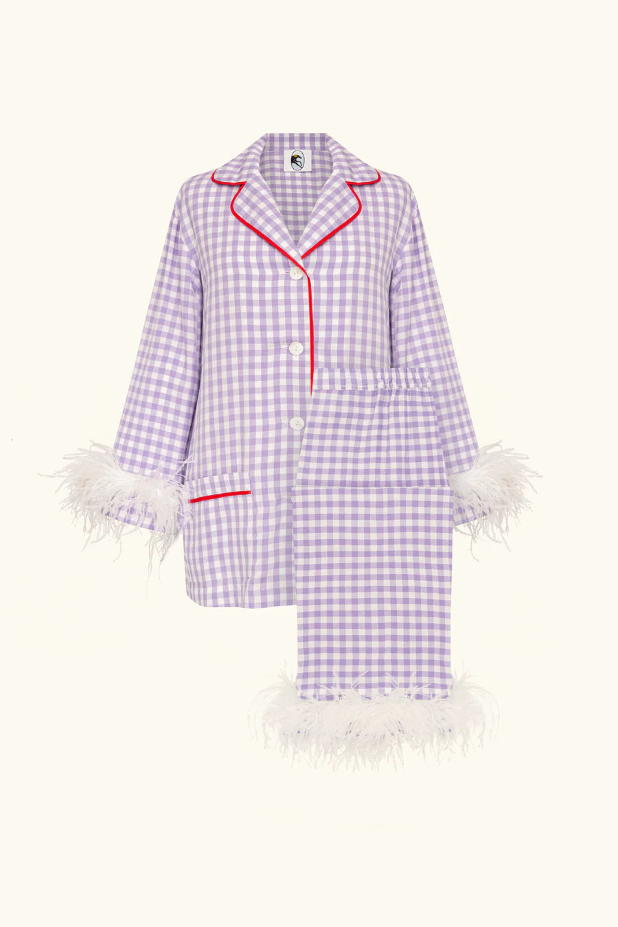 Iconic Party Pajama Suit with Feathers Regular price$428.00 USD