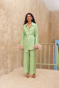 Miss Cat Belted Set with Detachable Feathers in Mint