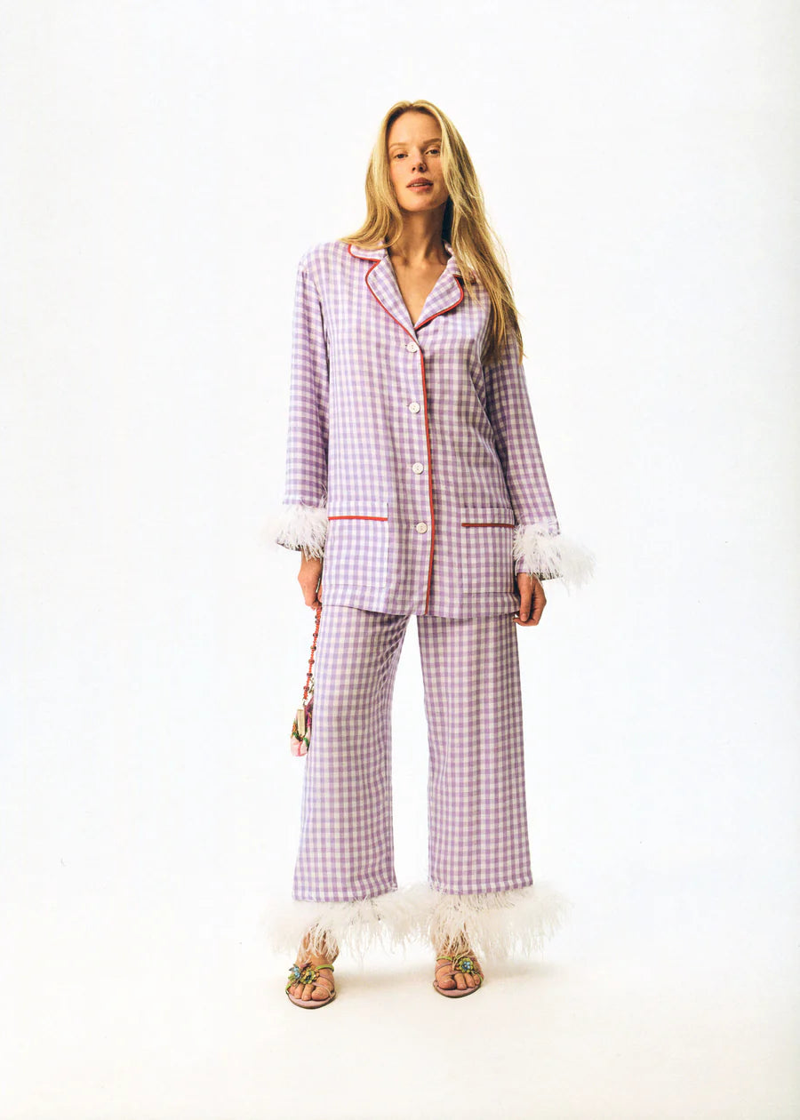 Iconic Party Pajama Suit with Feathers Regular price$428.00 USD