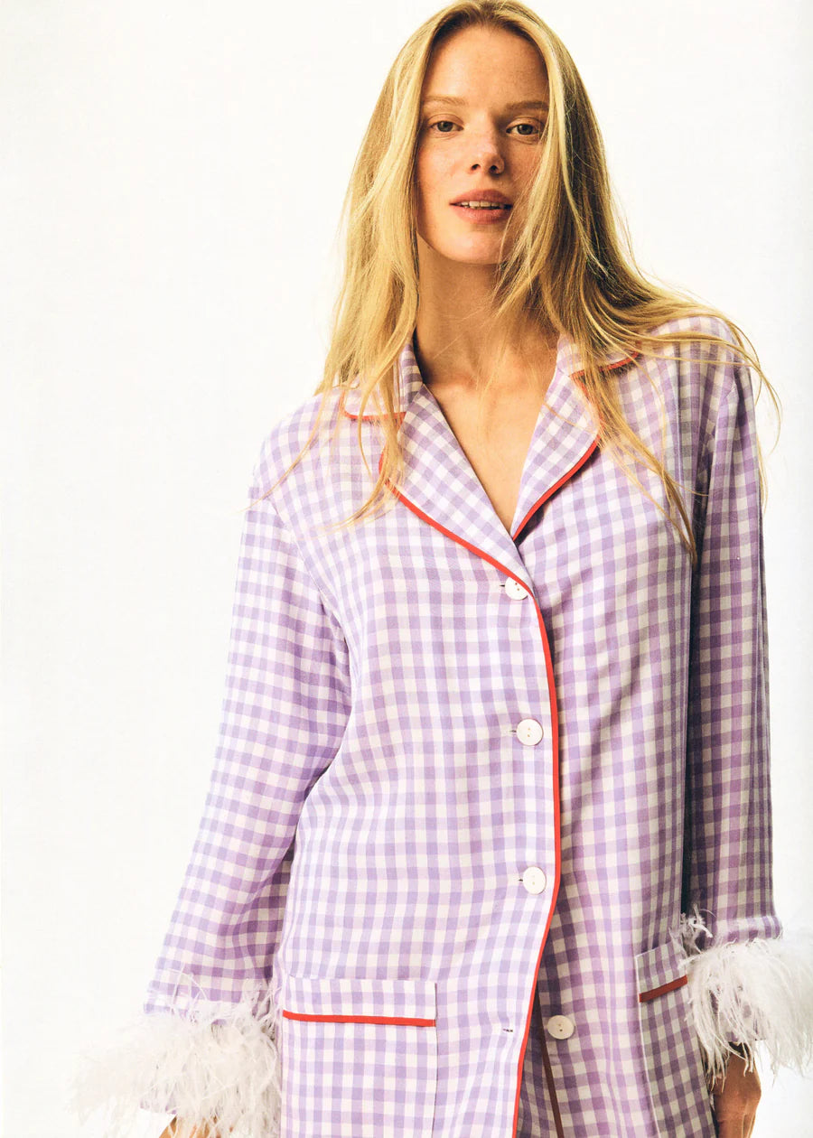 Iconic Party Pajama Suit with Feathers Regular price$428.00 USD