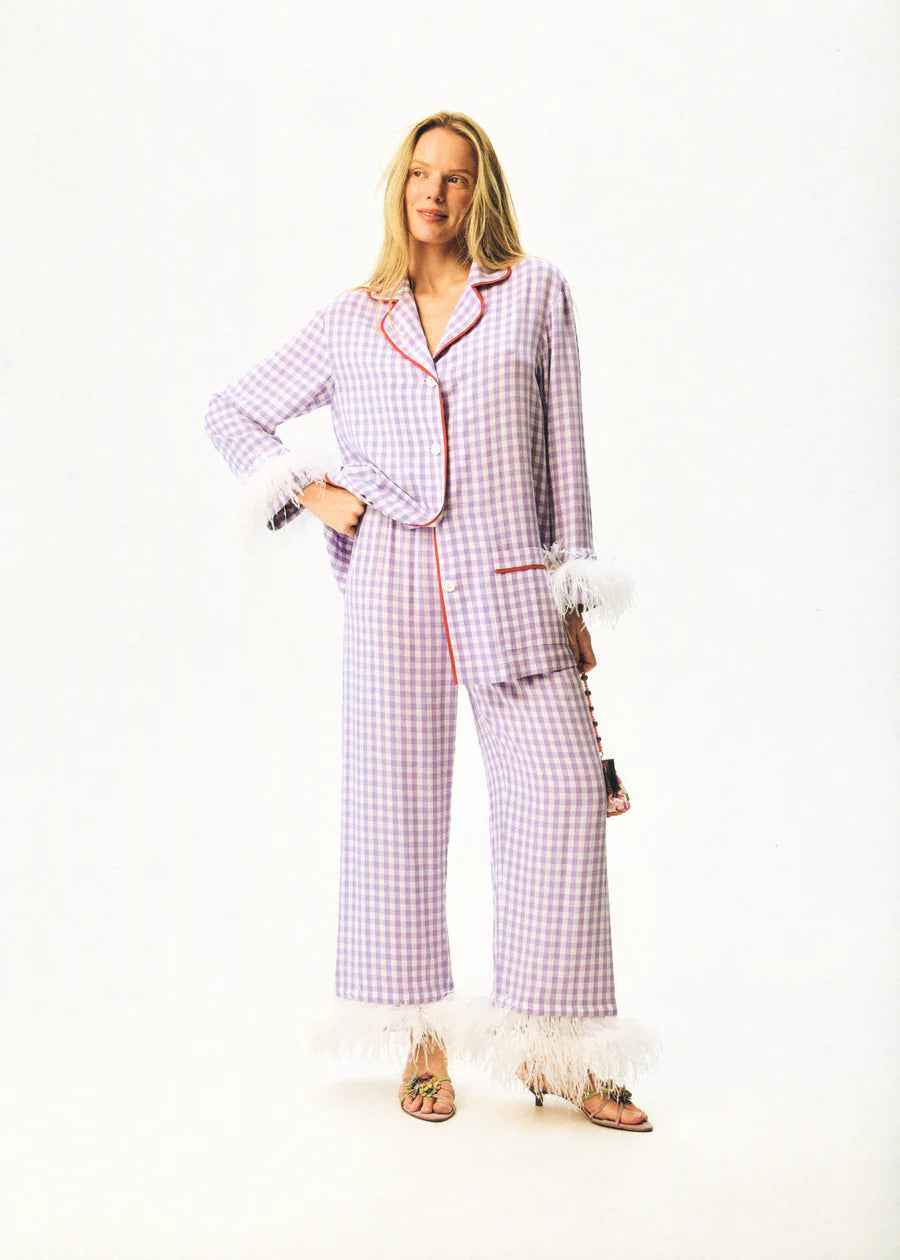 Iconic Party Pajama Suit with Feathers Regular price$428.00 USD